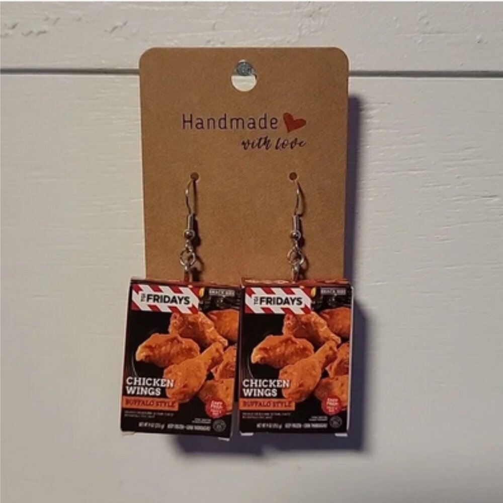 Handmade "TGIF Chicken Wings" Earrings
